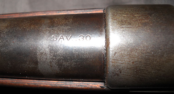 SAV .30 barrel stamp on Savage 99